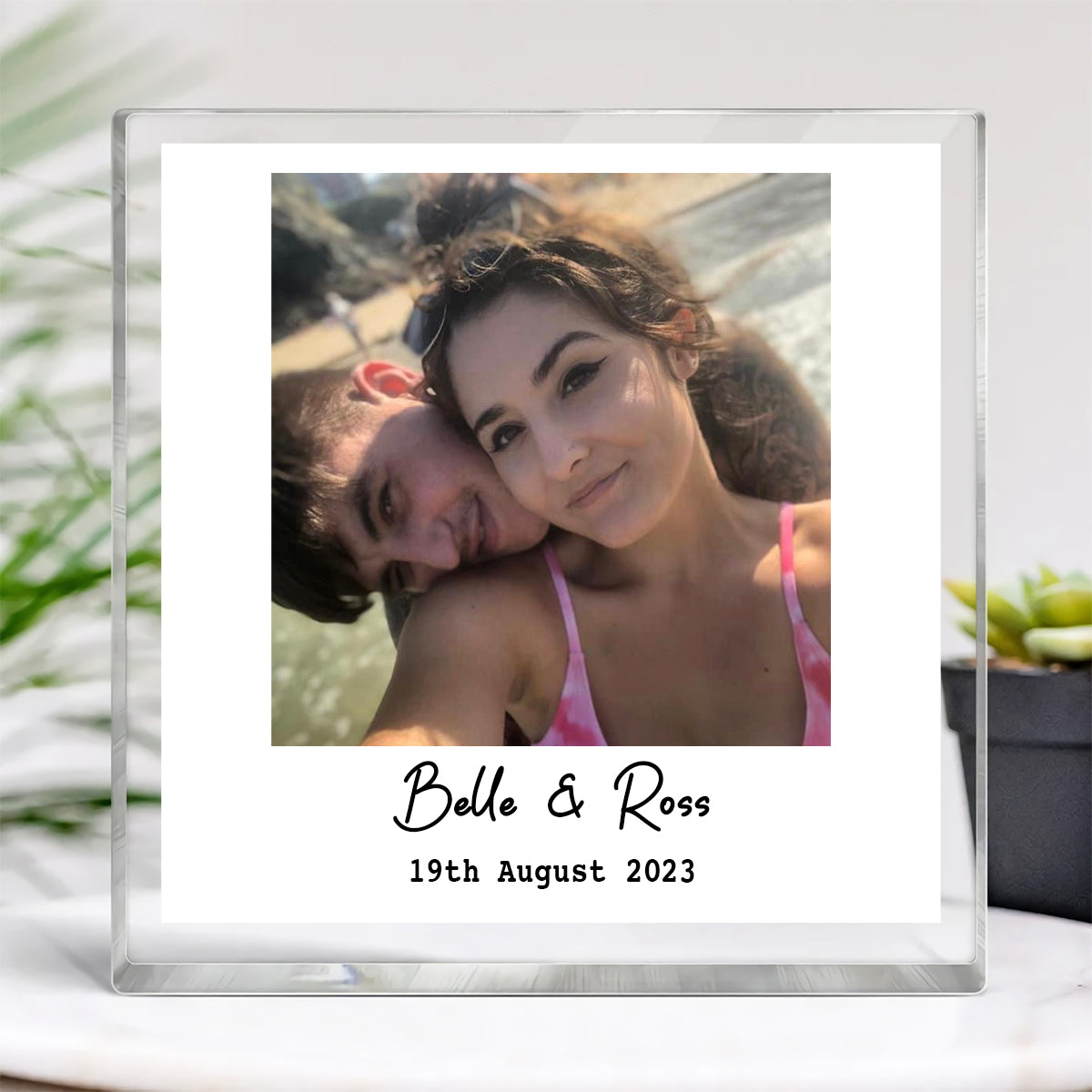 Personalized Engagement Photo Block, Engagement Gifts, Engaged Acrylic Photo Gift, Couple Gifts, Engagement Keepsake Memory Block