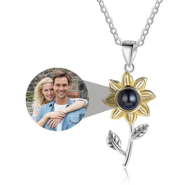 Custom Photo Necklace Projection Necklace with Picture I Love You 100 Languages Personalized Necklace Jewelry Gifts for Women