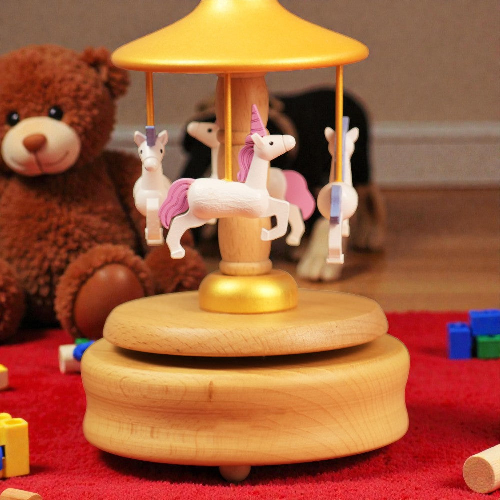 Custom Wooden Carousel Musical Box, Engraved Name Music Box,Sensory Toys,Unique Keepsake Gift,Baby shower gift, Birthday Gifts, Couples Gift