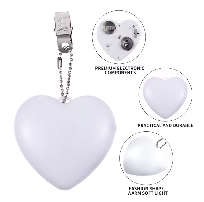 Purse Lamp: Heart-Shaped Handbag Light - White Sensor Activated Automatic Illumination Hanging Bag Light