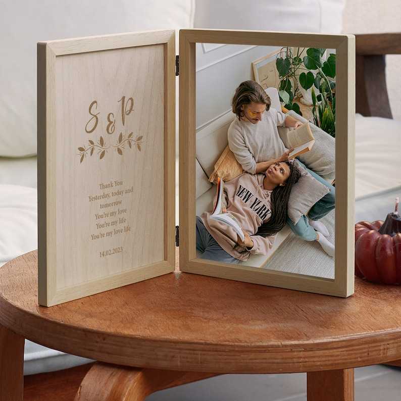 Custom Frame Gift For Her Wooden Christmas Keepsake Box. Personalized Gift For Women. Valentines Day Gifts For Him. Photo Box Wedding Gift.