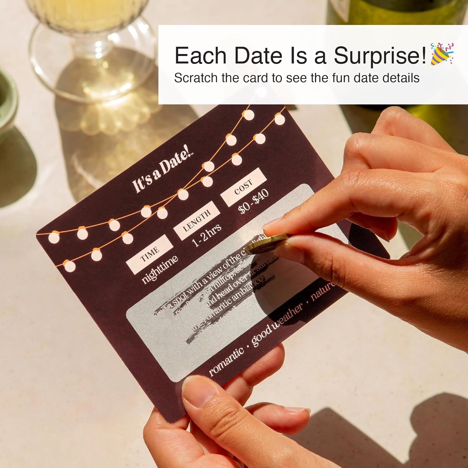 It's A Date Scratch Off Date Ideas - First Date - Couples - Couples Gifts - Valentines Day