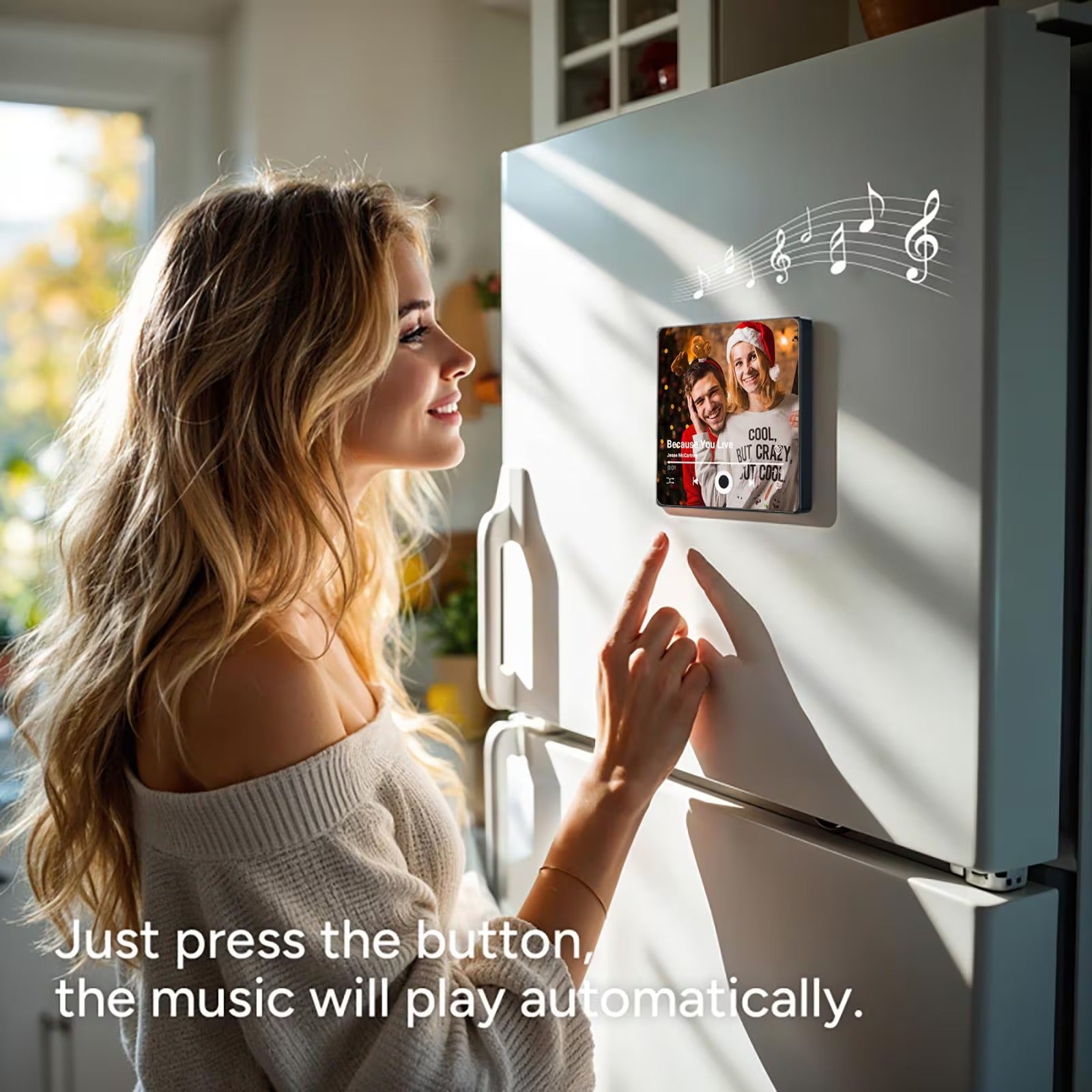 Custom Music Fridge Magnet, Personalized Photo & Music Fridge Magnet, Play Whole Song Music Box, Voicemail Keepsake Anniversary Gift for Him