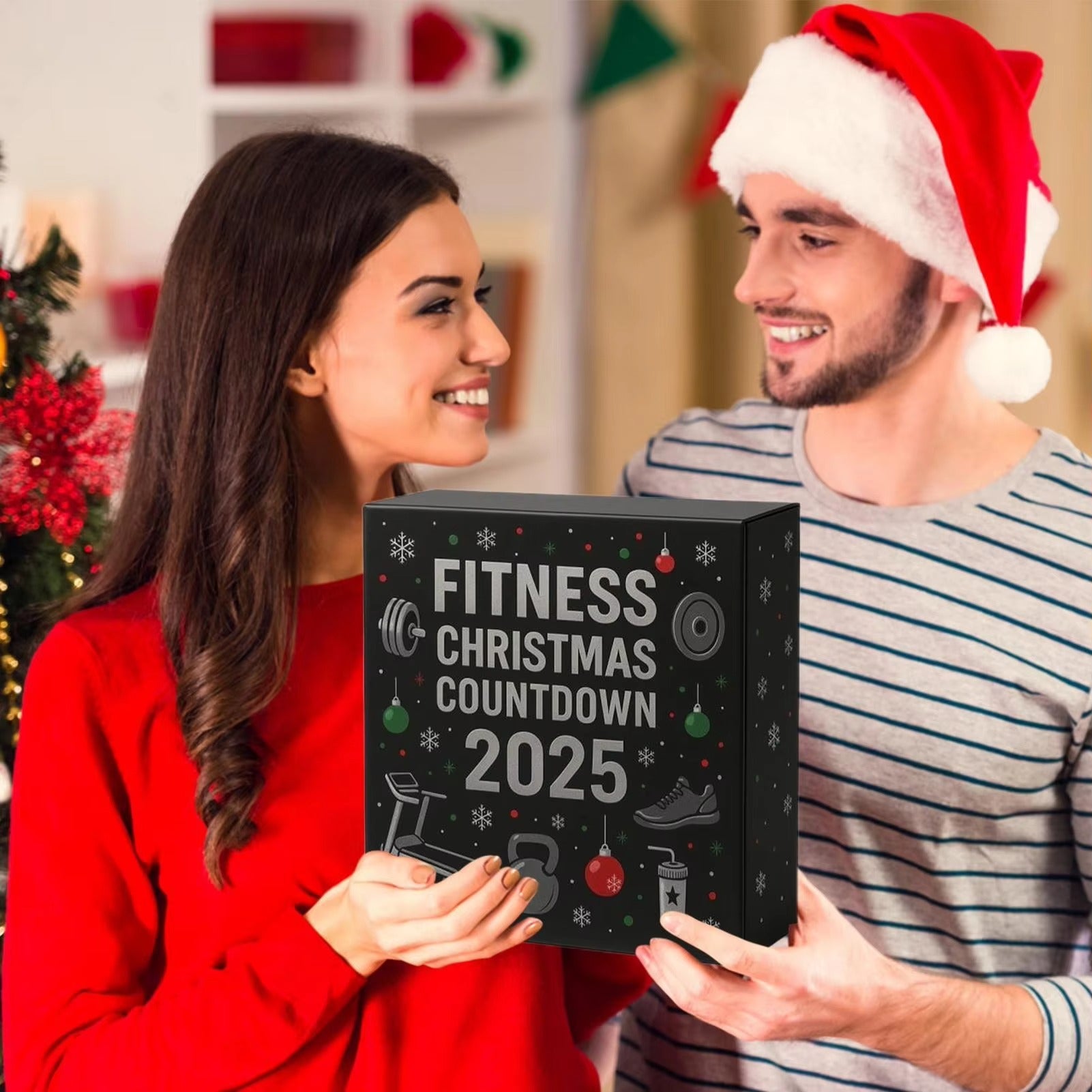 Acrylic Gym Themed Advent Calendar Modern Christmas Decoration For Home Office 87HA
