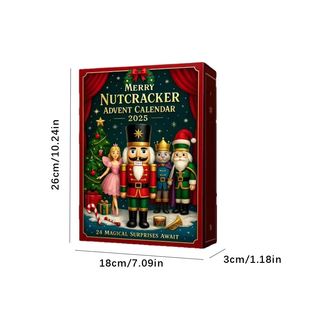2025 Christmas Countdown Calendar Blind Box 2D Flat Nutcracker Advent 24 Days Ornaments Christmas Countdown Calendar