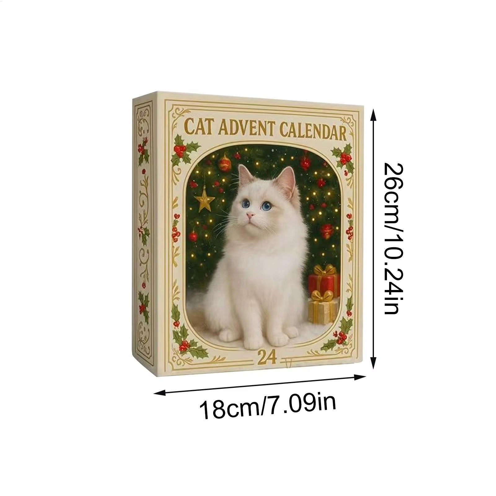 Cat Advent Calendar 2025, 24 Days of 2D Acrylic Christmas Ornaments, Collectible Mini Figures, Novelty Gag Gift, Funny Gifts For Cat Lovers