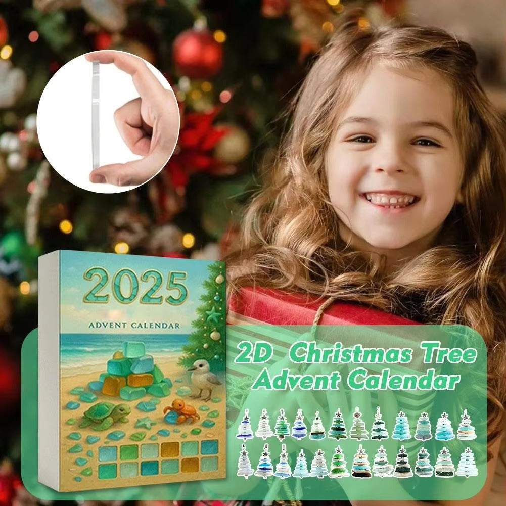 2025 Sea Glass Advent Calendar | Handmade Beach Ornament Gift | Unique Holiday Decor | Gift For Kids | H6W