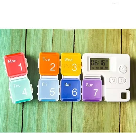 Intelligent timed medicine box, portable and detachable alarm clock, packaged medicine box, medication reminder device