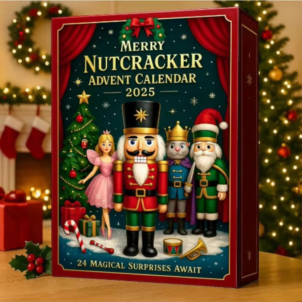 2025 Christmas Countdown Calendar Blind Box 2D Flat Nutcracker Advent 24 Days Ornaments Christmas Countdown Calendar