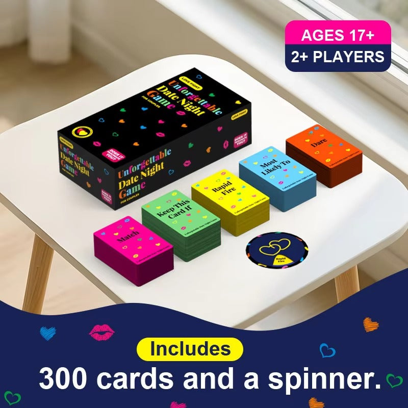 The Ultimate Date Night Card Game Great for Couples Games and Stay at Home Date Night Ideas Includes 300 Cards and Spinner