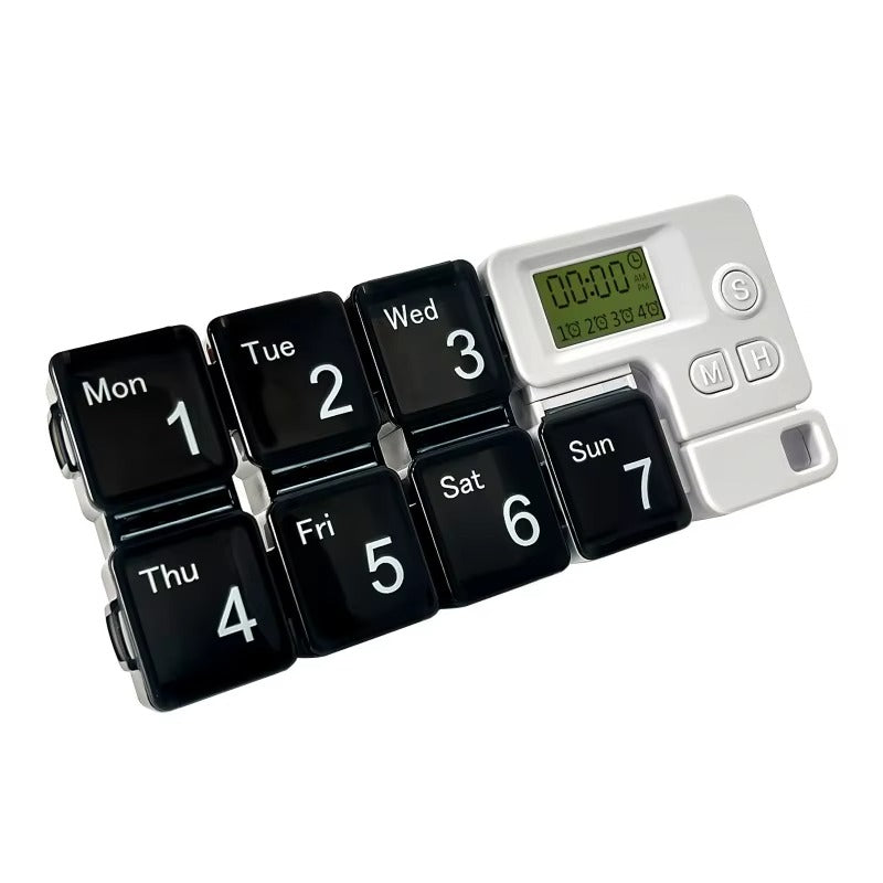 Intelligent timed medicine box, portable and detachable alarm clock, packaged medicine box, medication reminder device
